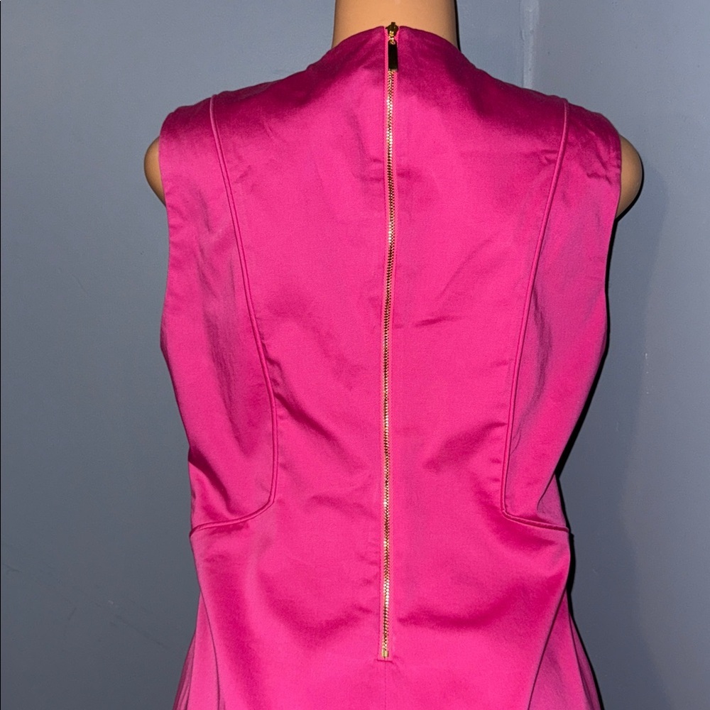 Julie Brown NYC Hot Pink Scalloped Hem Shift Dress | Size 8 - Picture 5 of 7